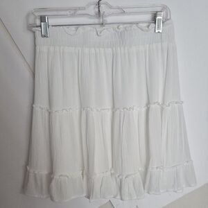 Elegant White Tiered Skirt